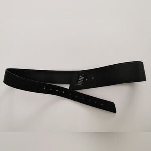 Sarah Pacini Black Leather Belt With Gunmetal Hardware 02